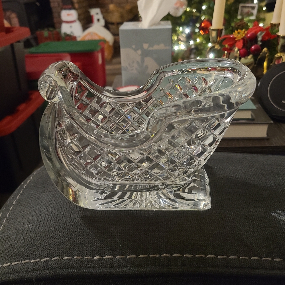 Vintage St. George 24% Lead Crystal Sleigh - Picture 4 of 5